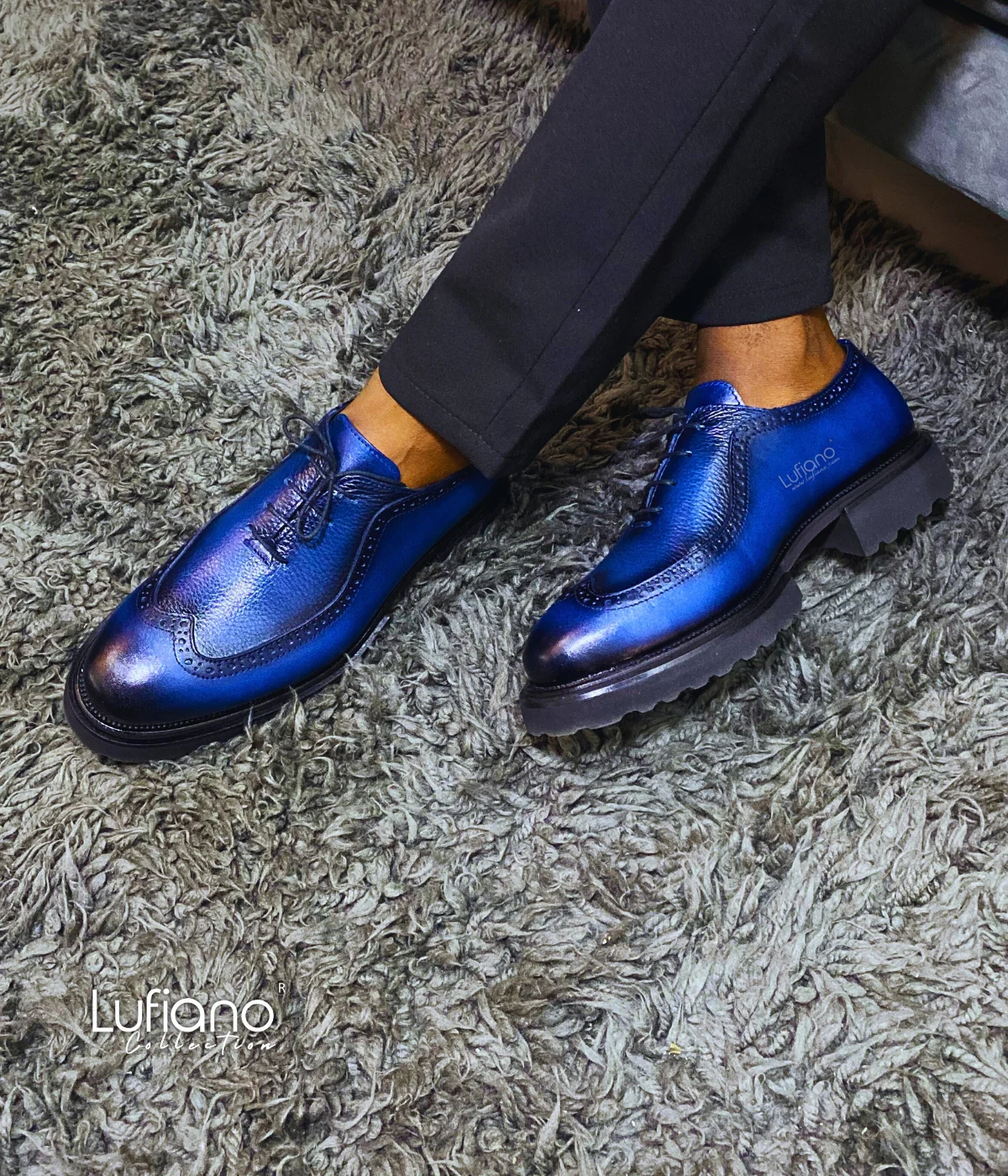 124 - Lufiano Lace up: Navy - Image 2