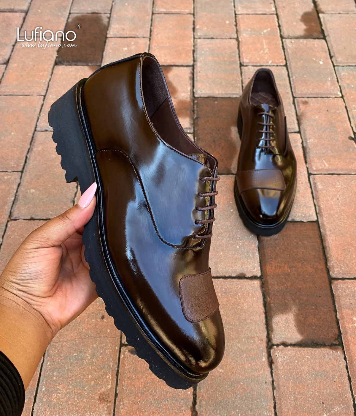 145  Lufiano Lace Up: Brown - Image 3