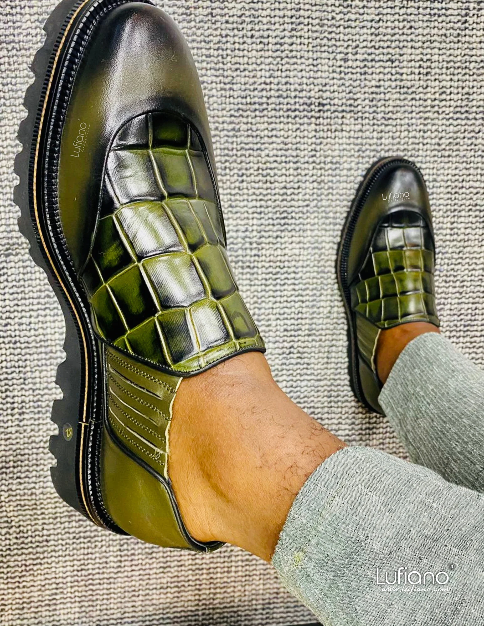 147  Lufiano Slip On: Olive - Image 4