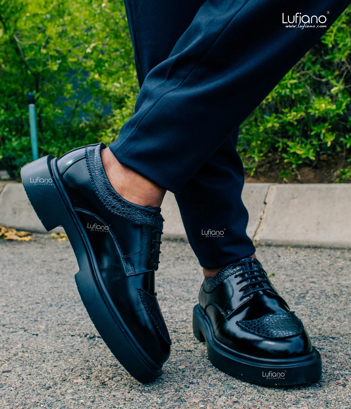 170  Lufiano Lace Up: Black - Image 3