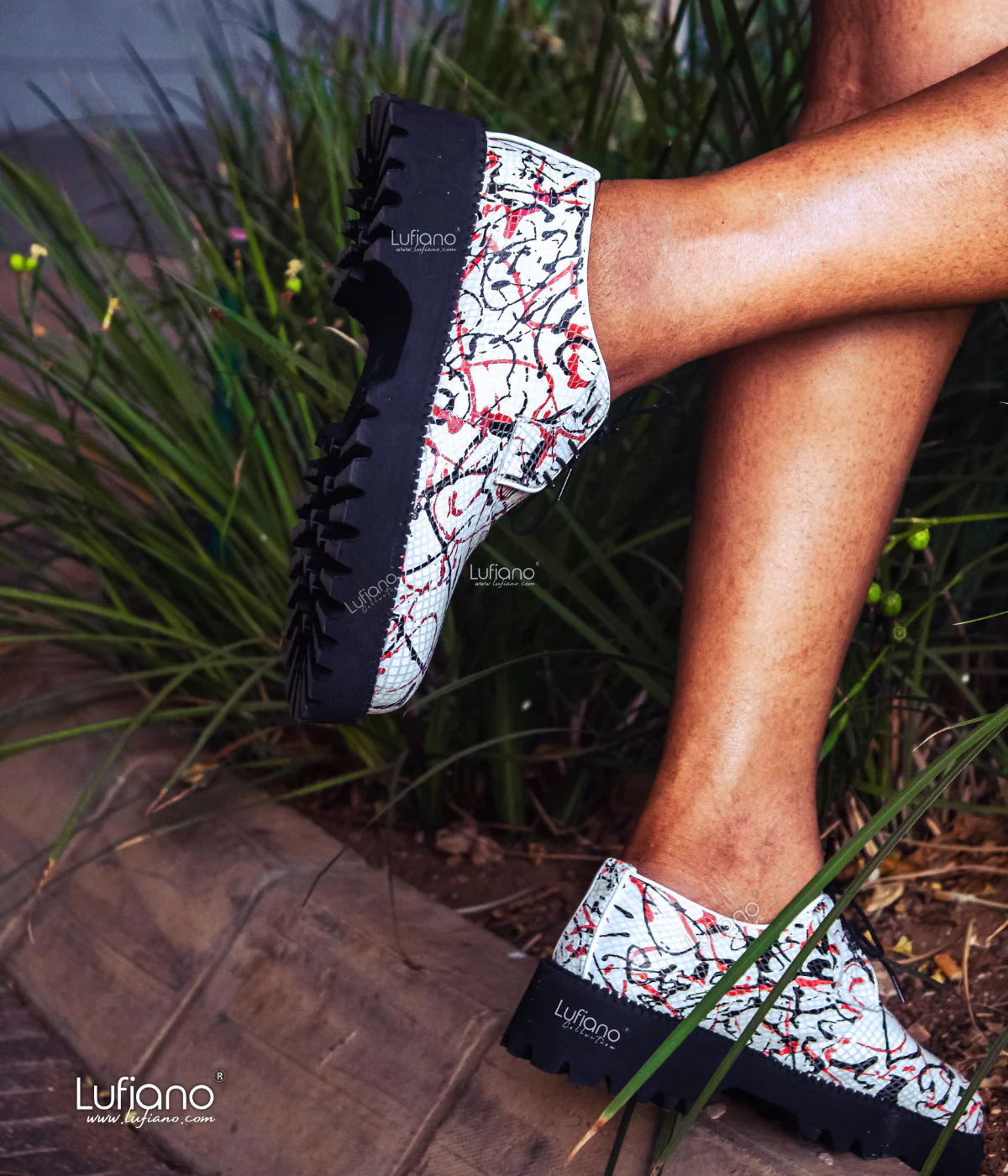 177 B- Lufiano Lace up: Red-Black - Image 3