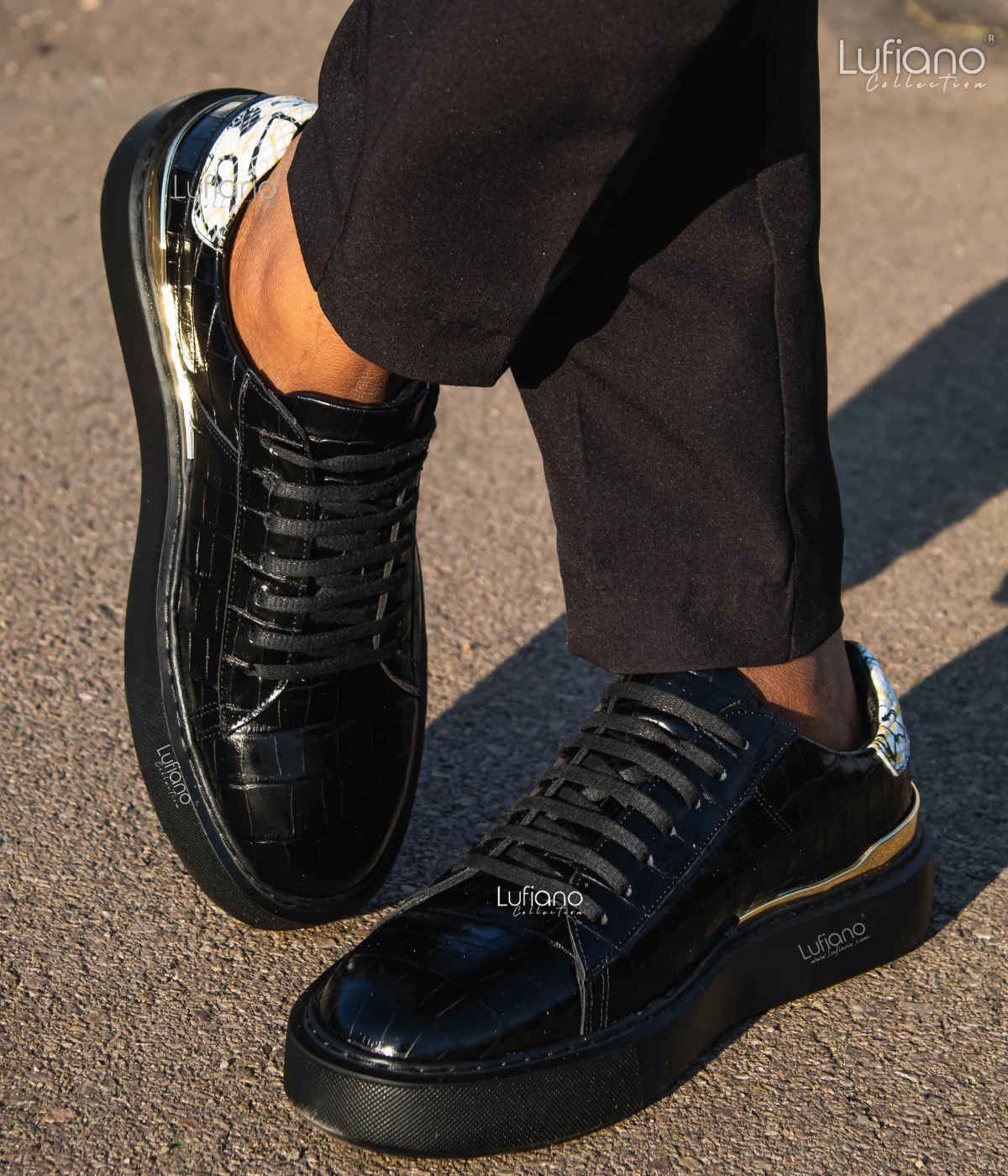 199  Lufiano Lace Up : Black - Image 3