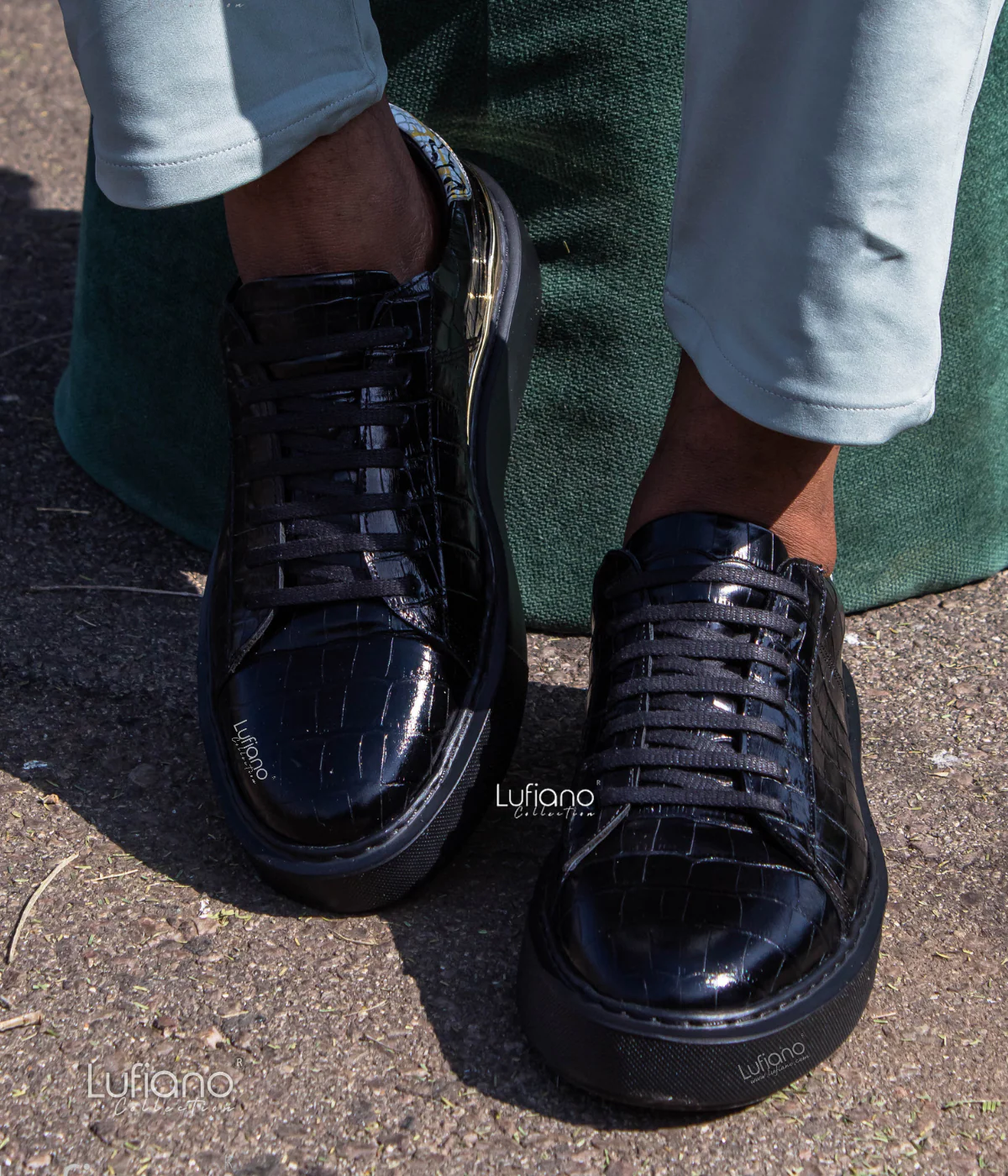 199  Lufiano Lace Up : Black - Image 4