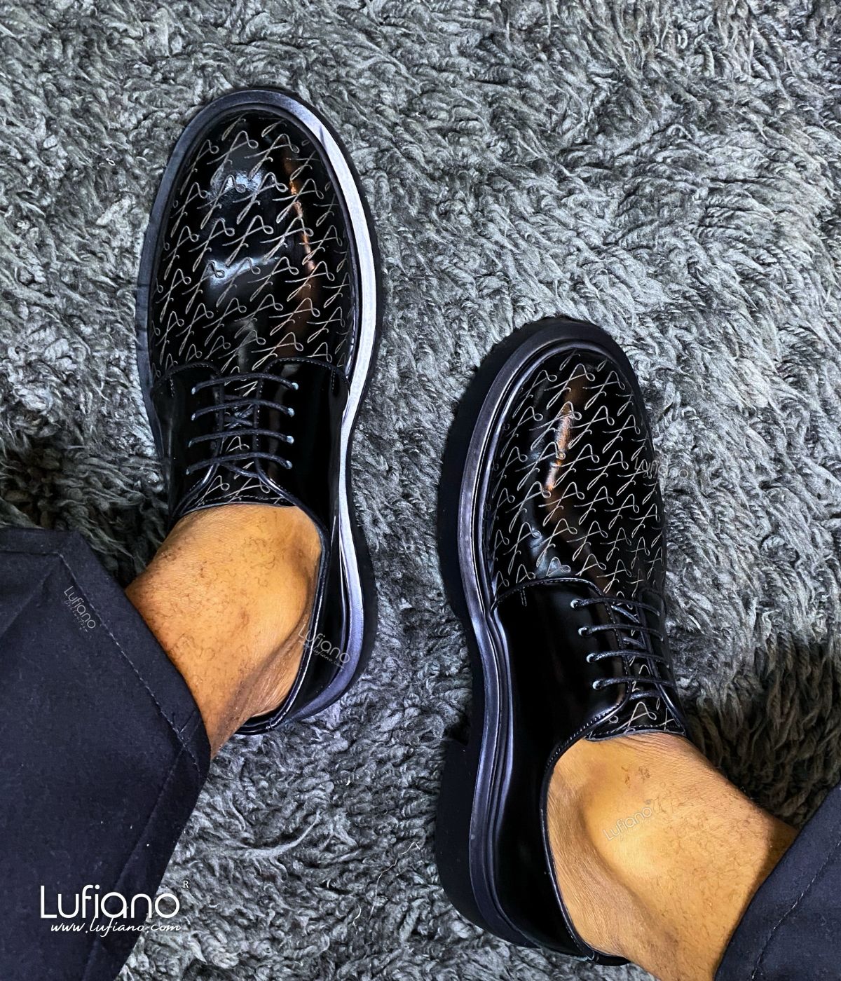 208B Lufiano Lace Up: Black - Image 4
