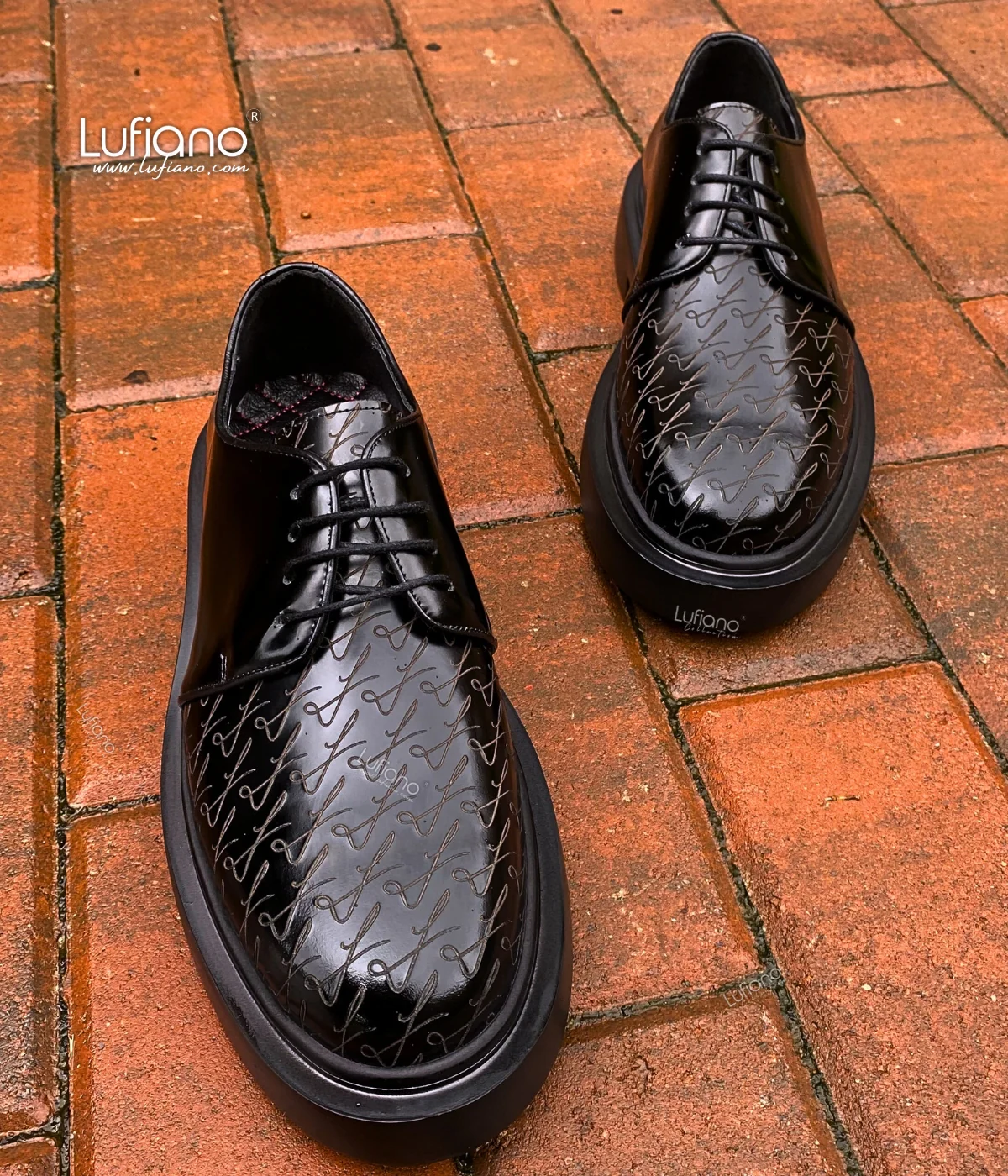 208B Lufiano Lace Up: Black - Image 5
