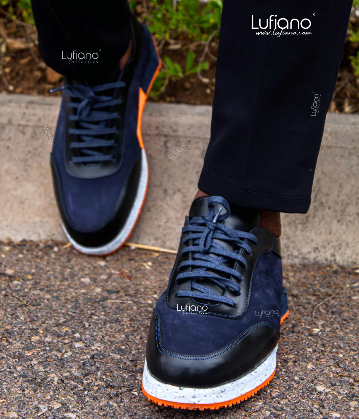 220 - Lufiano Leather Sneaker- Blue - Image 6
