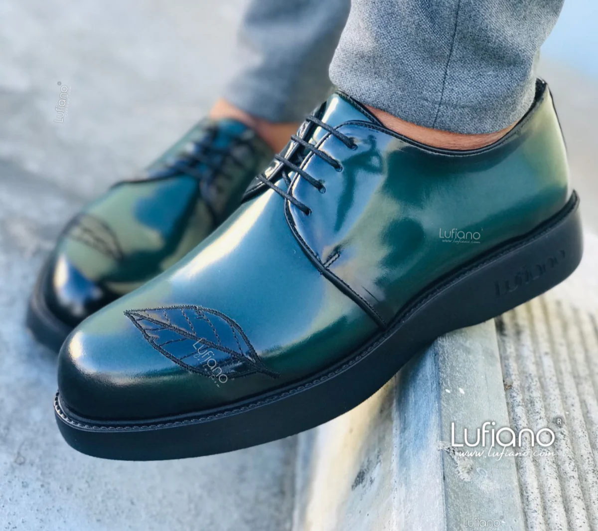 225 - Lufiano Lace up: Green - Image 4
