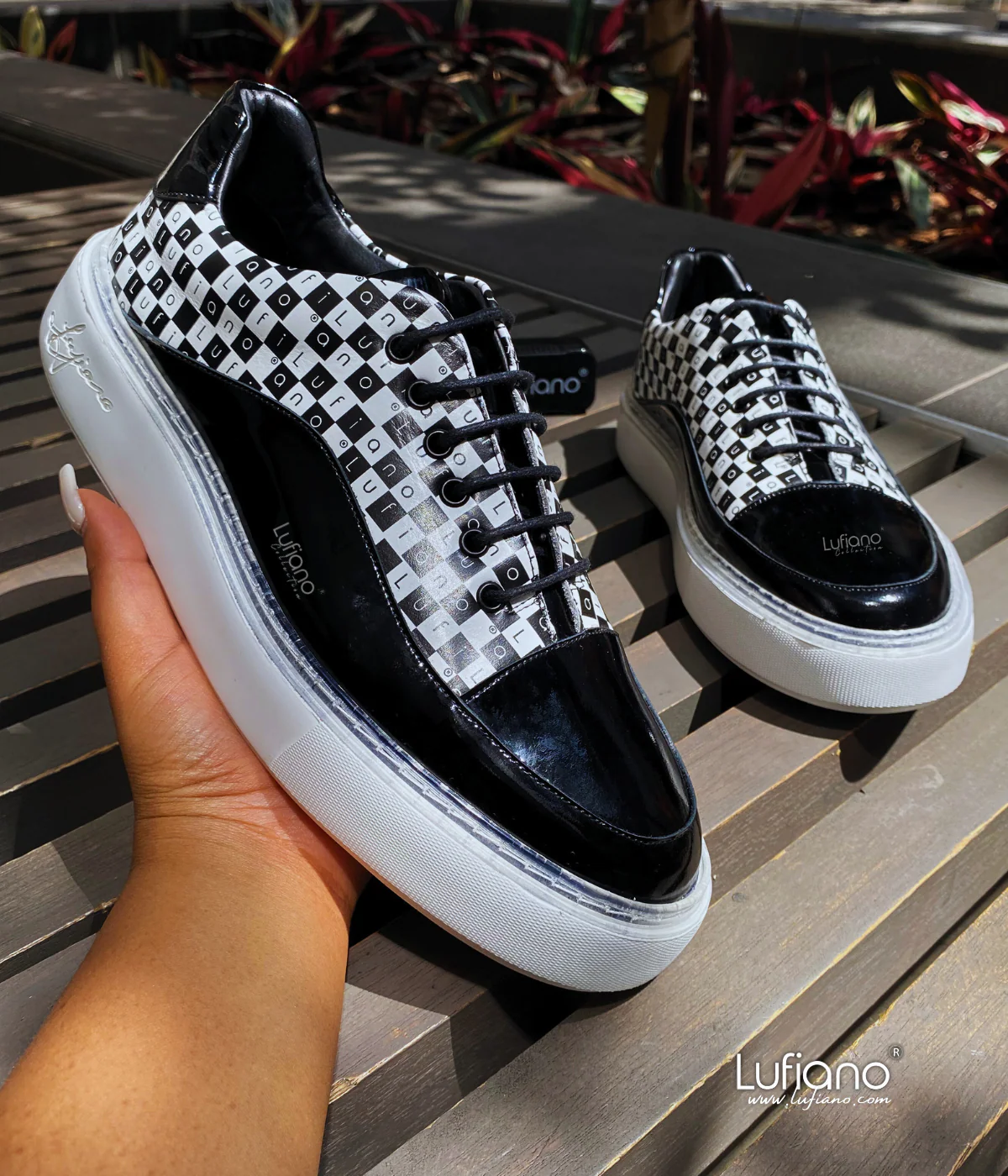 226C Lufiano Lace Up: Black-white - Image 3