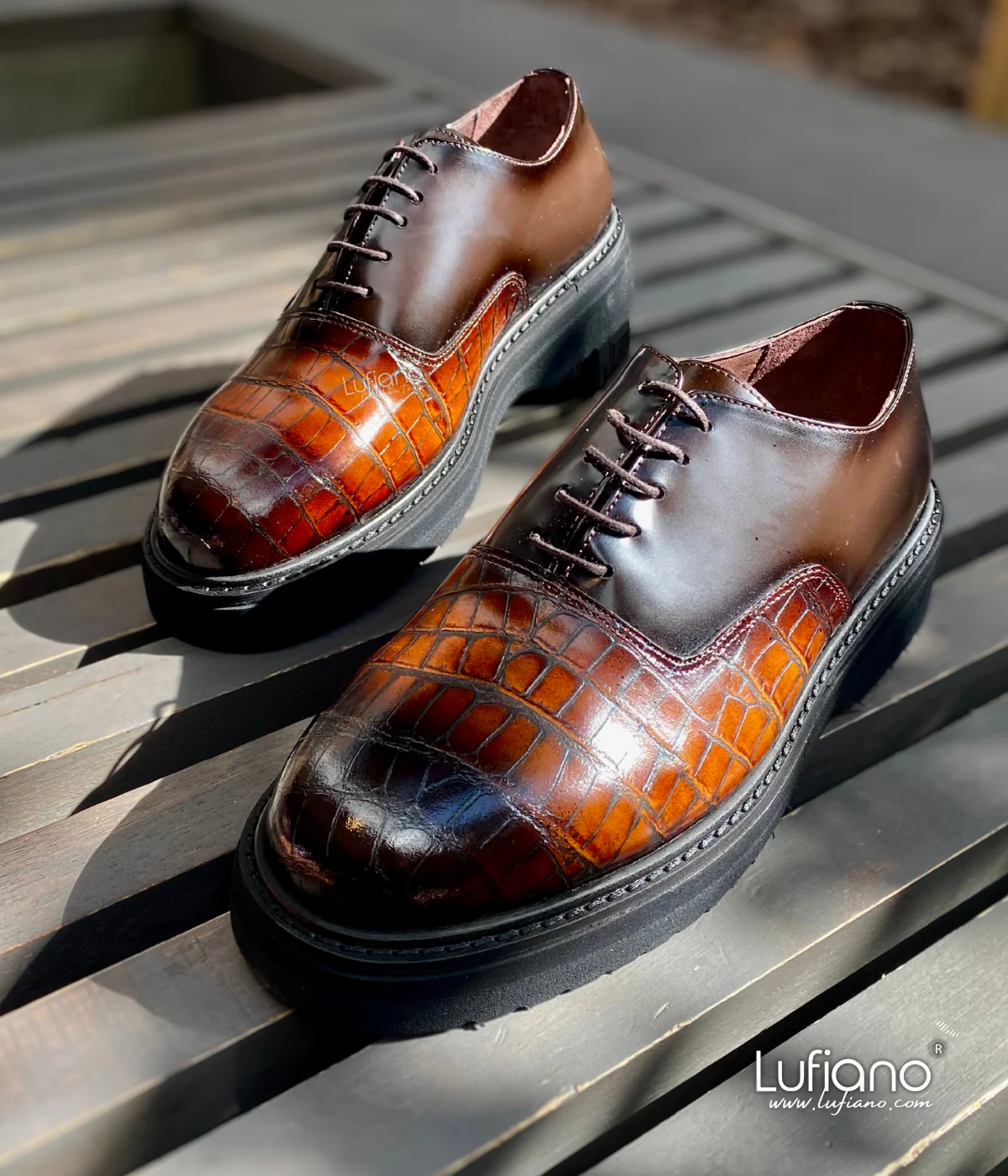 229 Lufiano Lace Up: Brown - Image 4