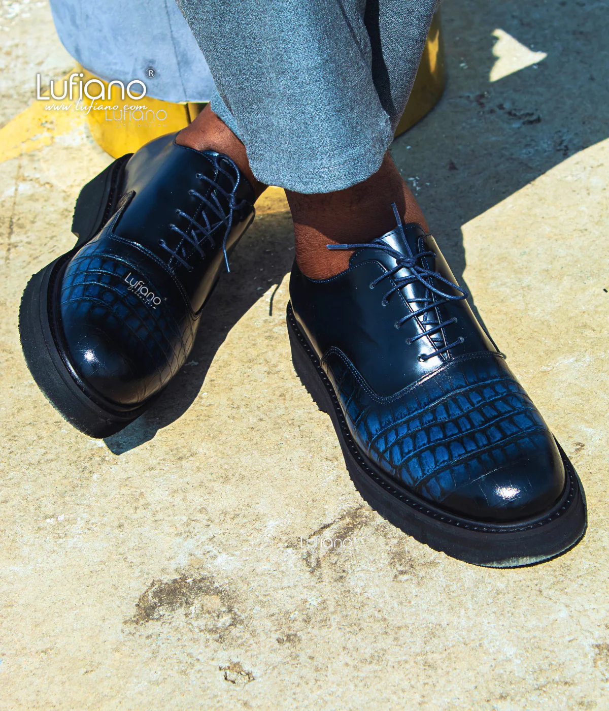 229 Lufiano Lace Up: Blue - Image 3
