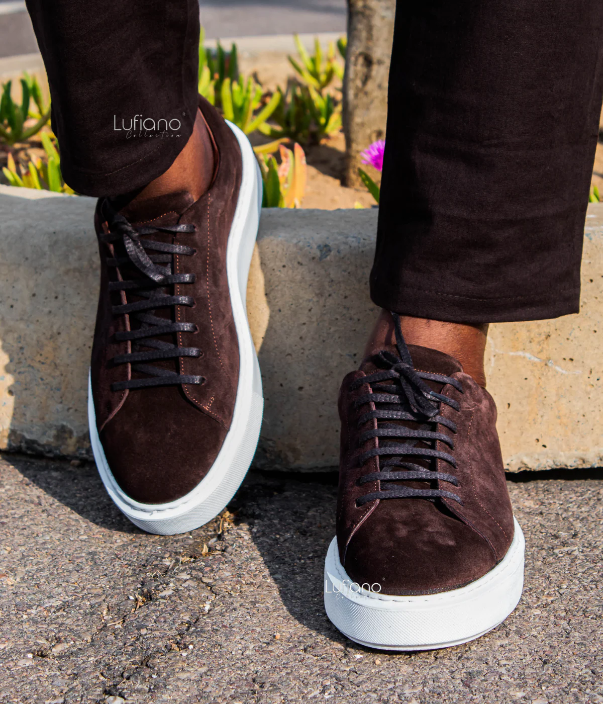 232 - Lufiano Leather Sneaker- Brown - Image 2