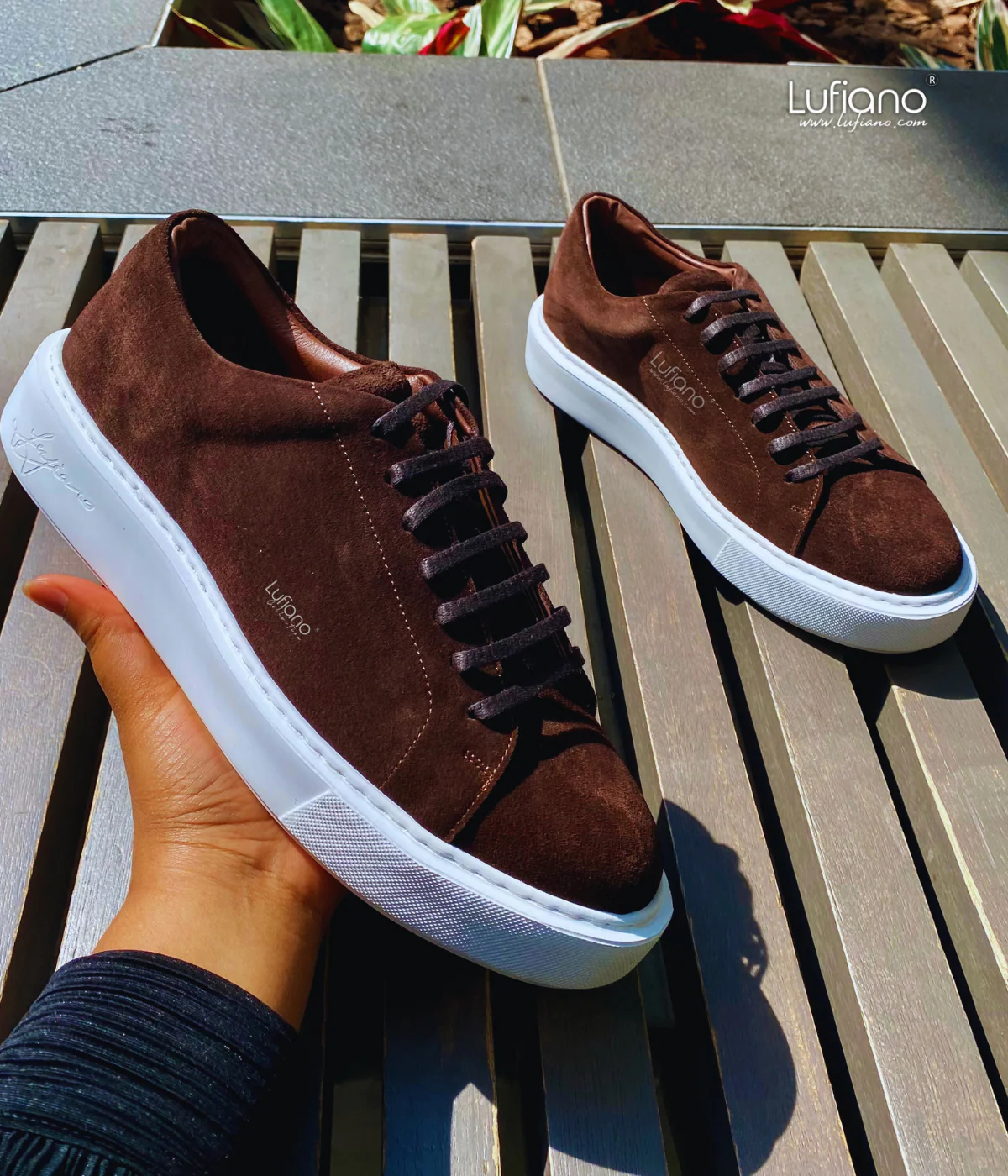 232 - Lufiano Leather Sneaker- Brown - Image 3