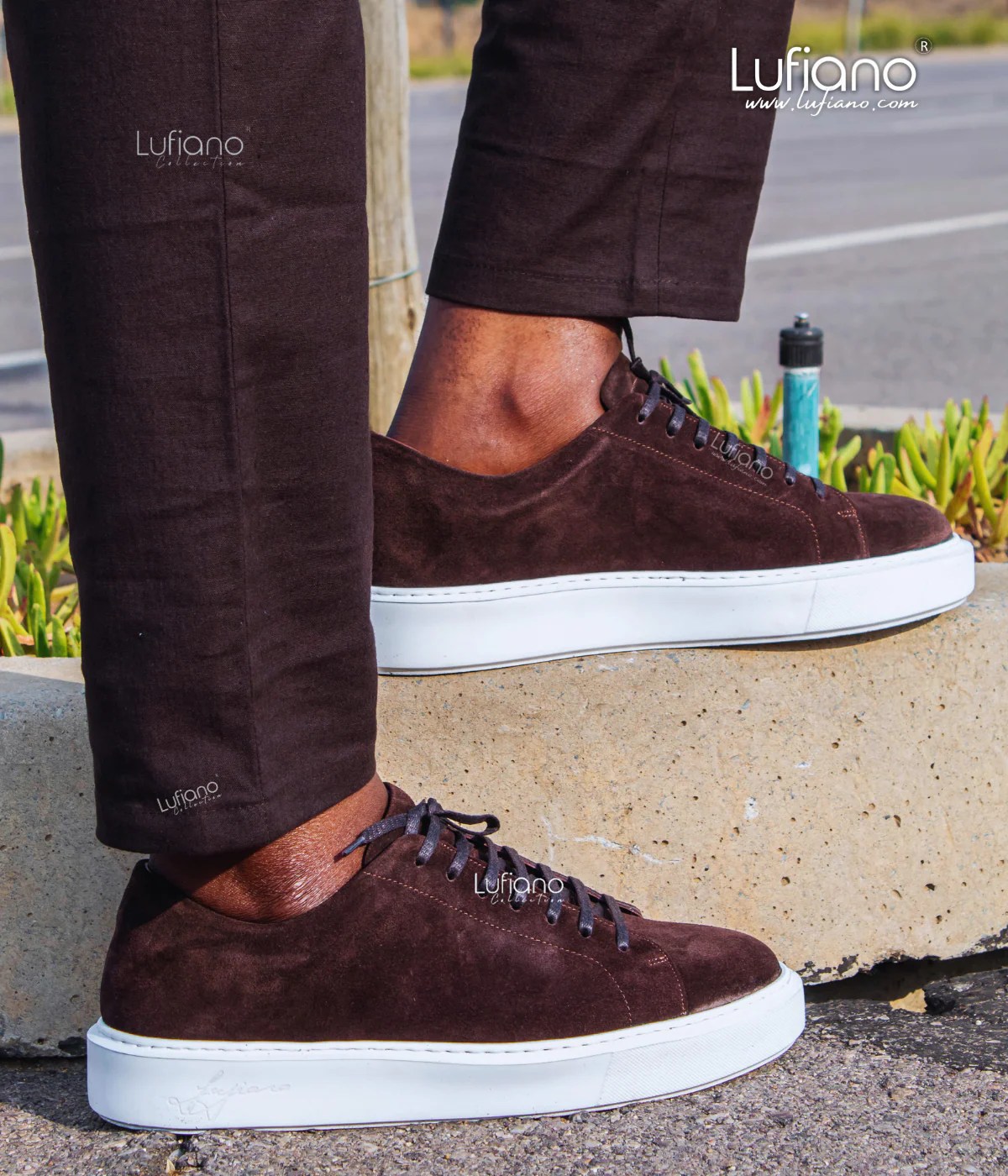 232 - Lufiano Leather Sneaker- Brown - Image 5