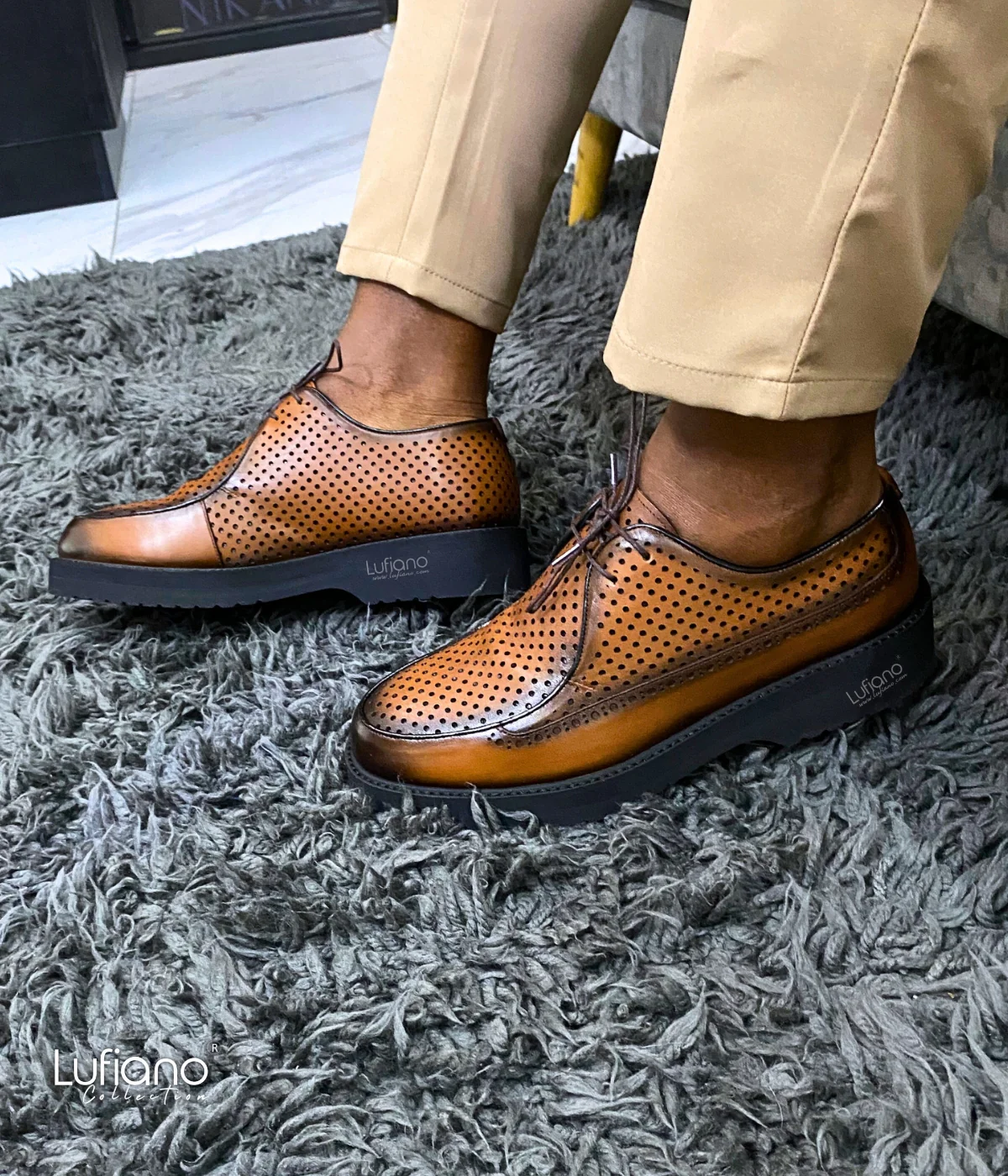 235- Lufiano Lace up: Brown - Image 3