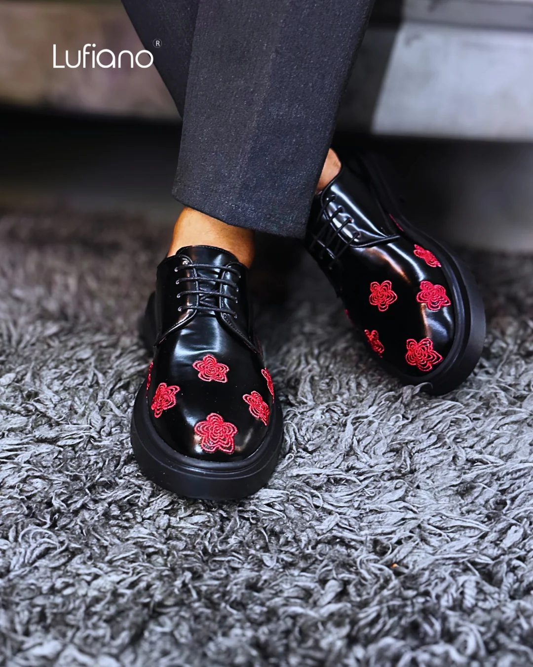 248 - Lufiano Lace up: Red - Image 2