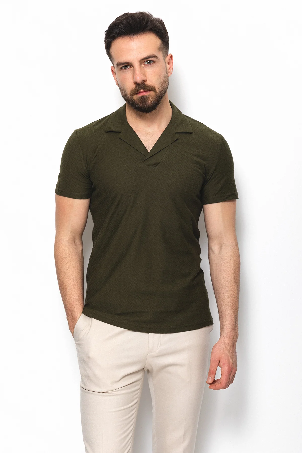 36709 Top: Khaki - Image 3