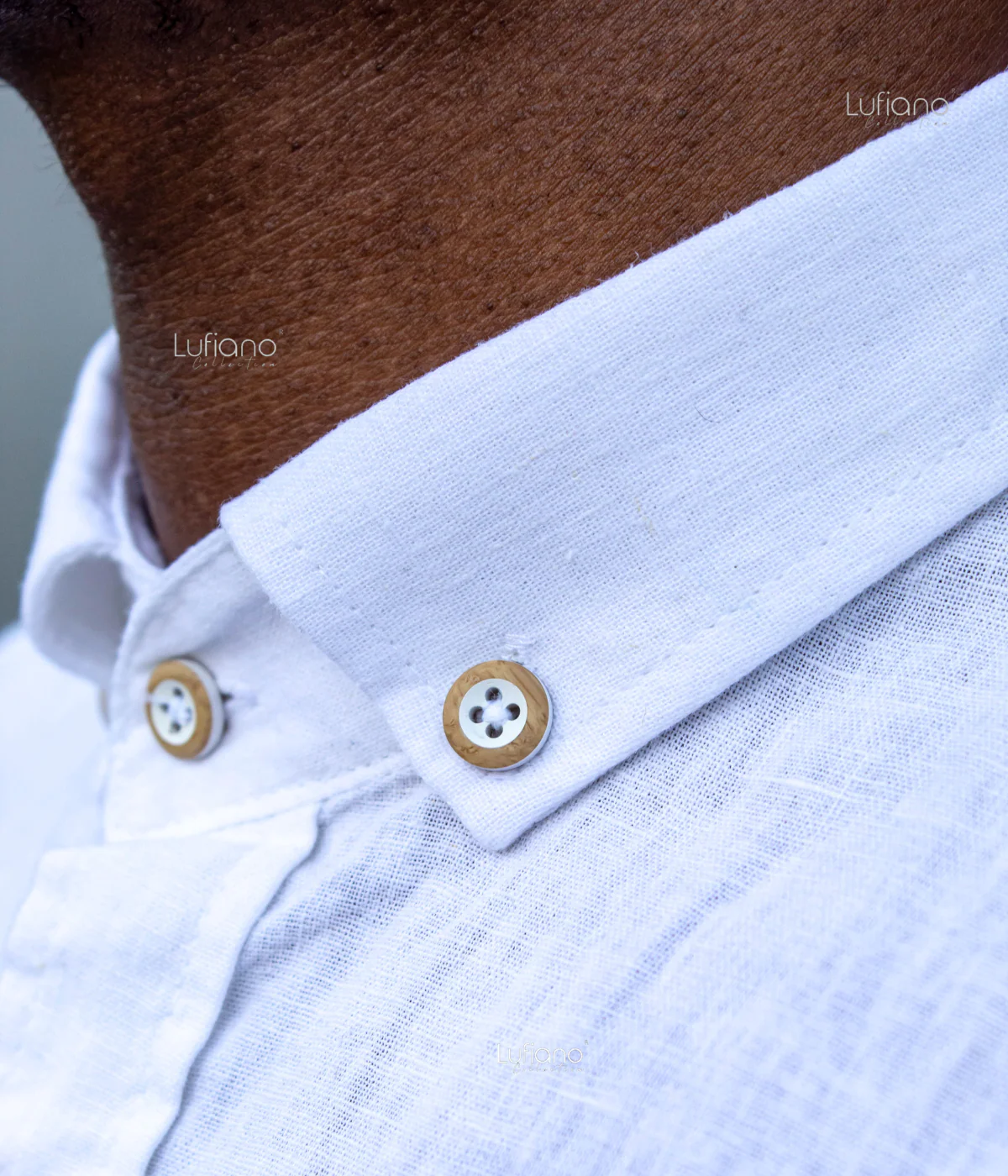 37356 : Linen Shirt - White - Image 5