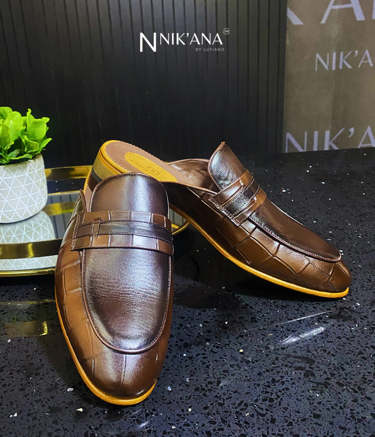 FD002-Leather sandals - Brown - Image 2