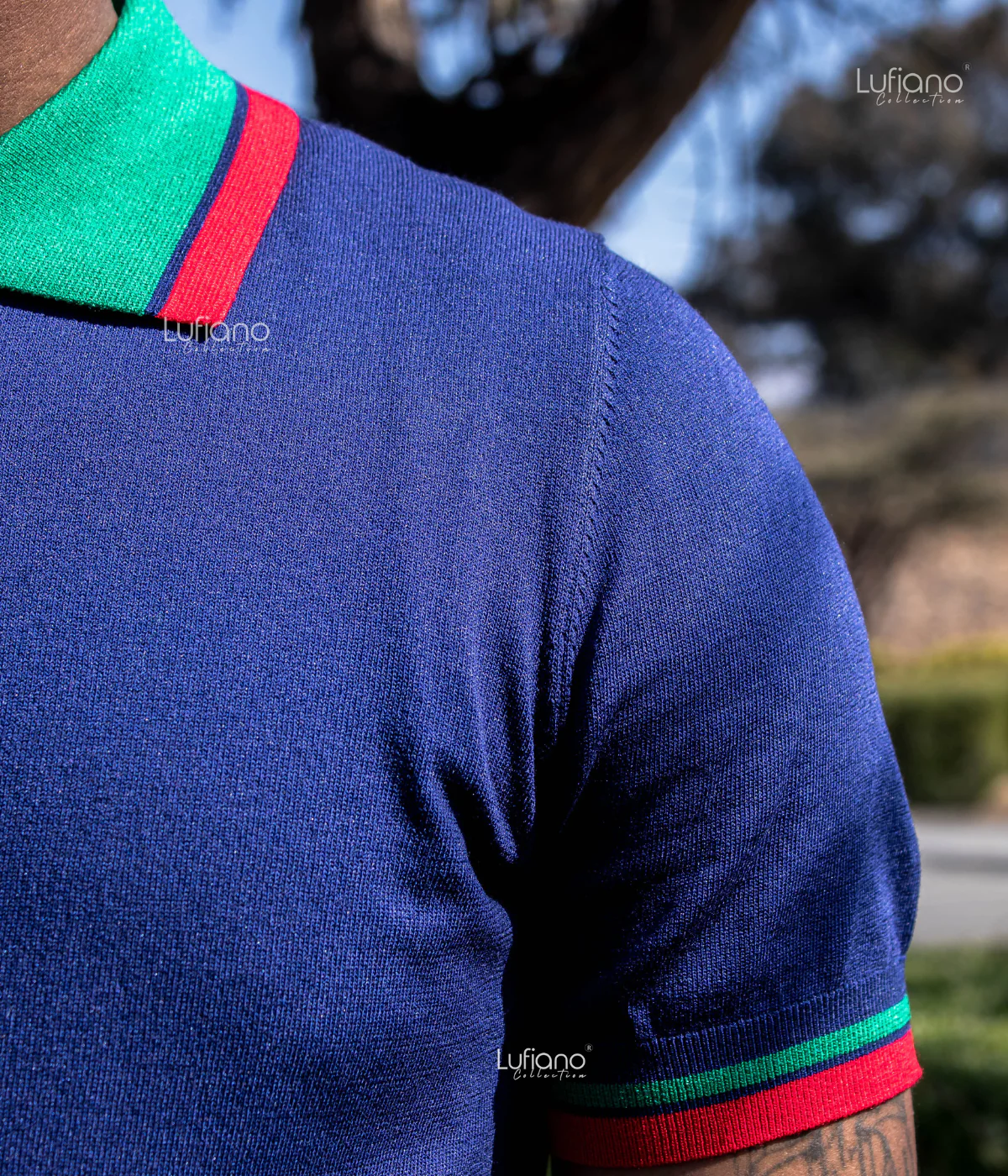 LFN010: Knit Top: D.blue-green - Image 3