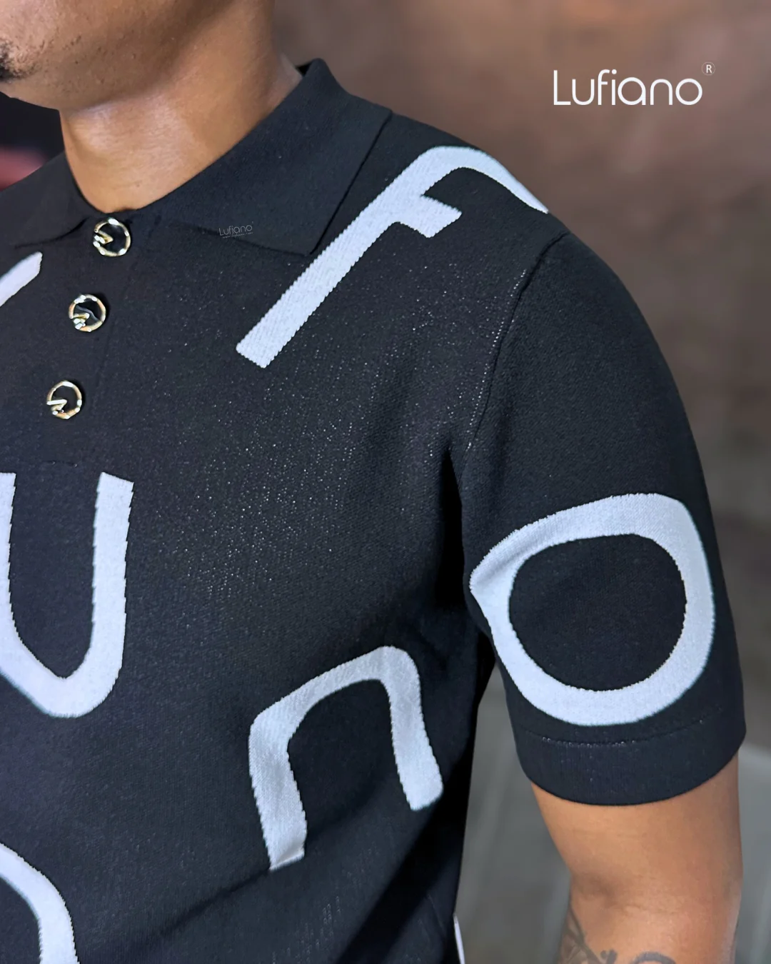 LFN014B: Knit Top:Black - Image 2