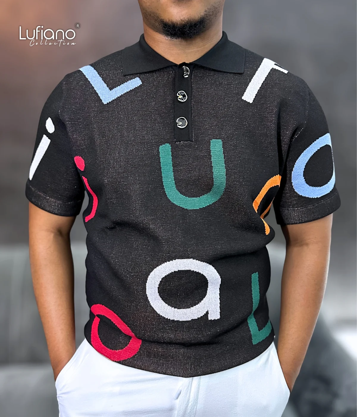 LFN014B: Knit Top:Black-Colored