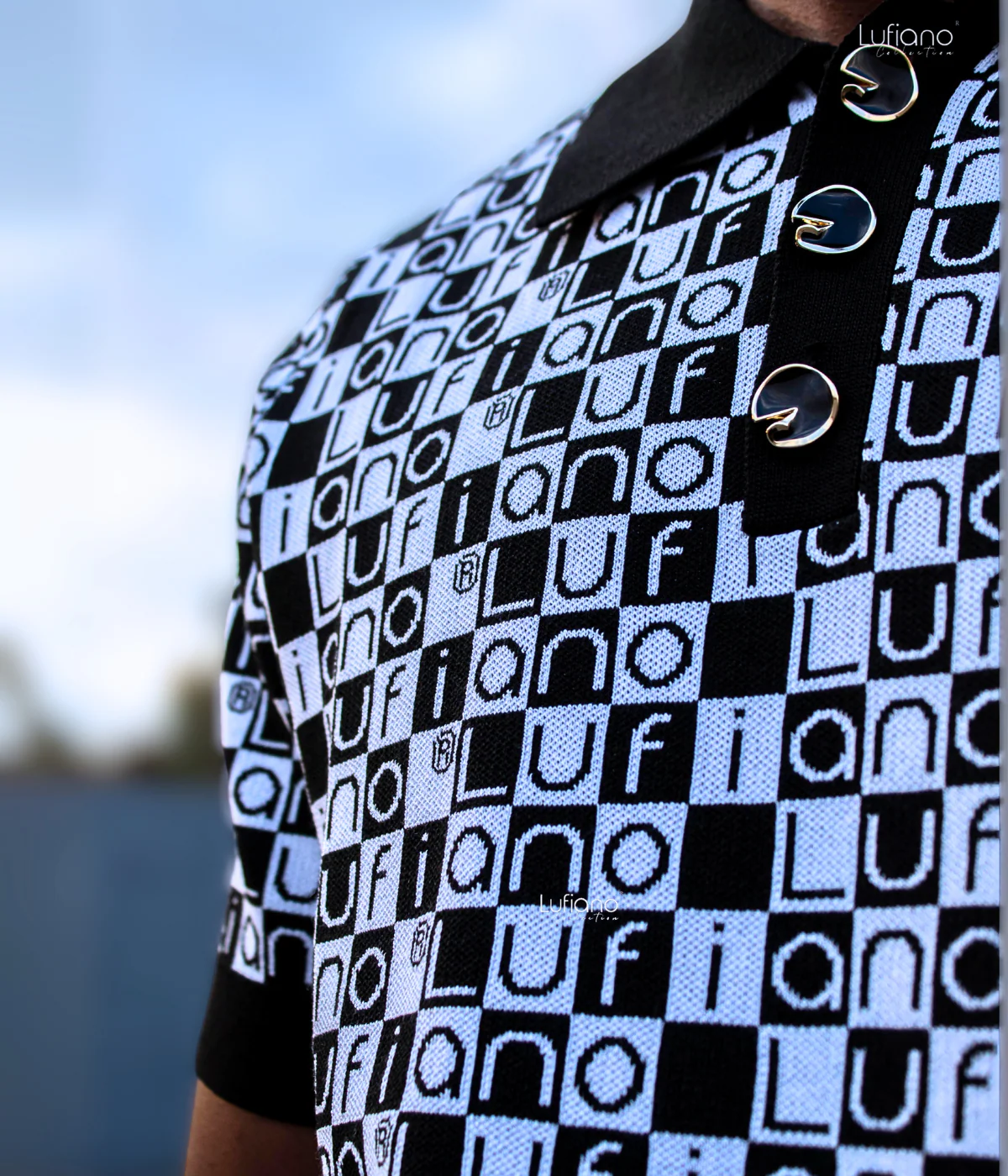 LFN015: Knit Top: Black-White - Image 3