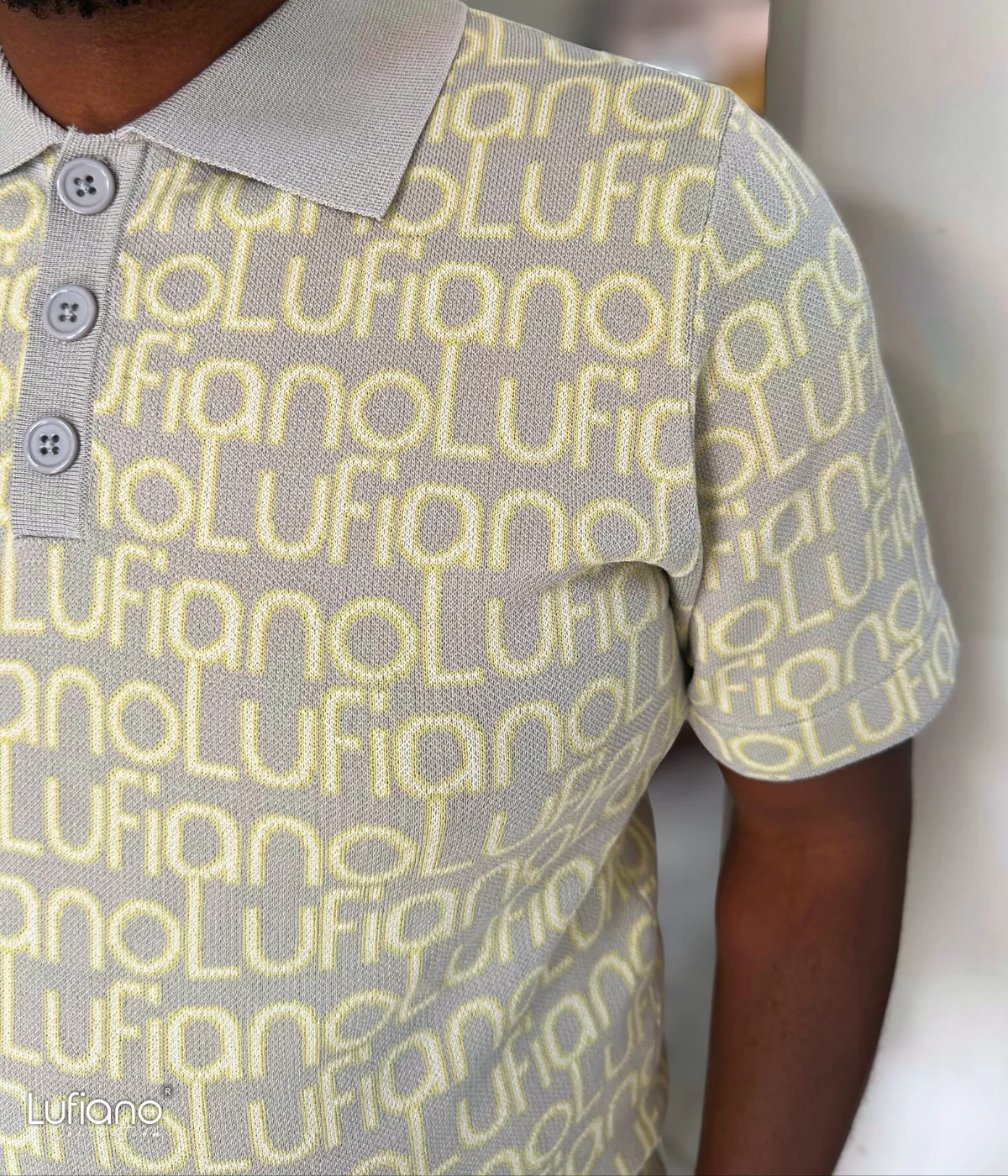 LFN024: Knit Top:Grey-yellow - Image 4