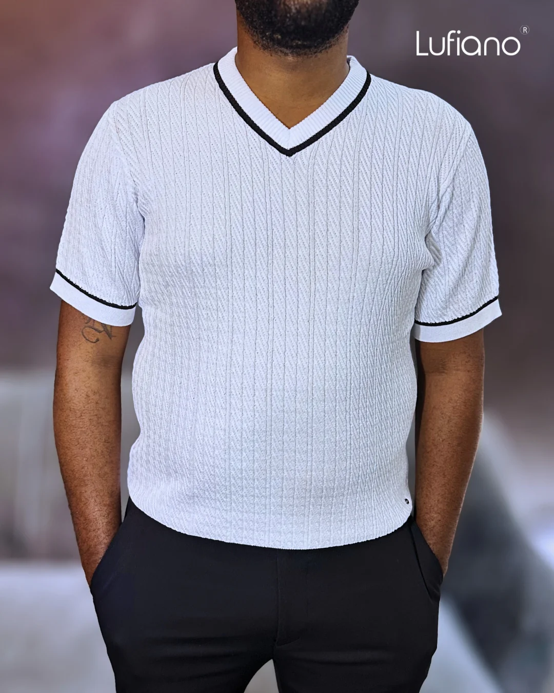 LFN033: Knit Top:White - Image 2