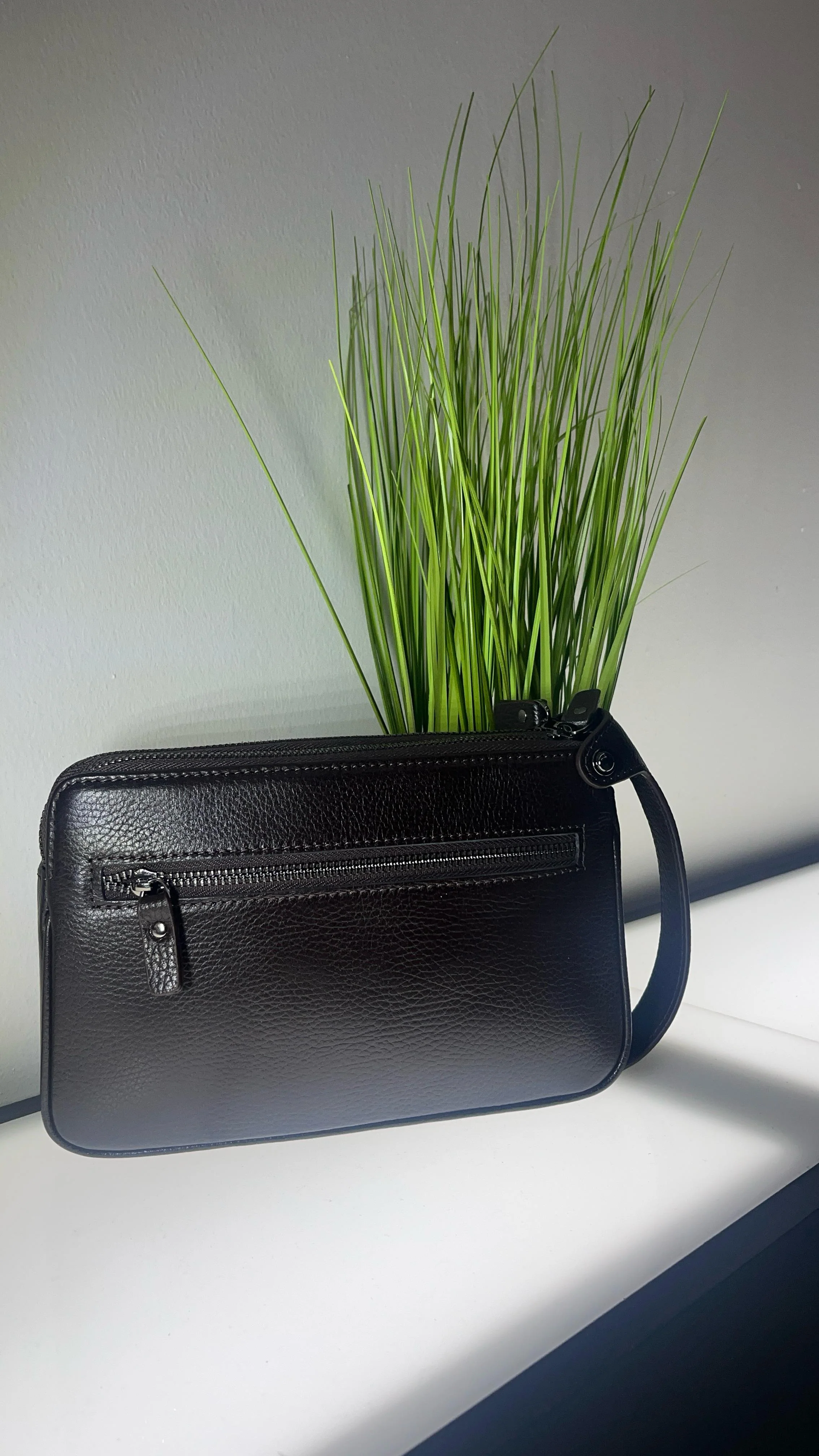 SKARLET033- Brown leather clutch bag - Image 4